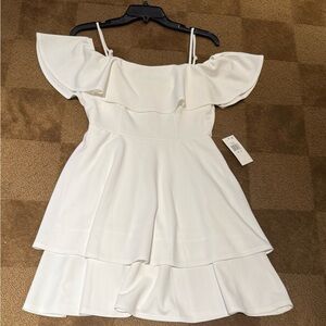 Elegant White Ruffle Dress